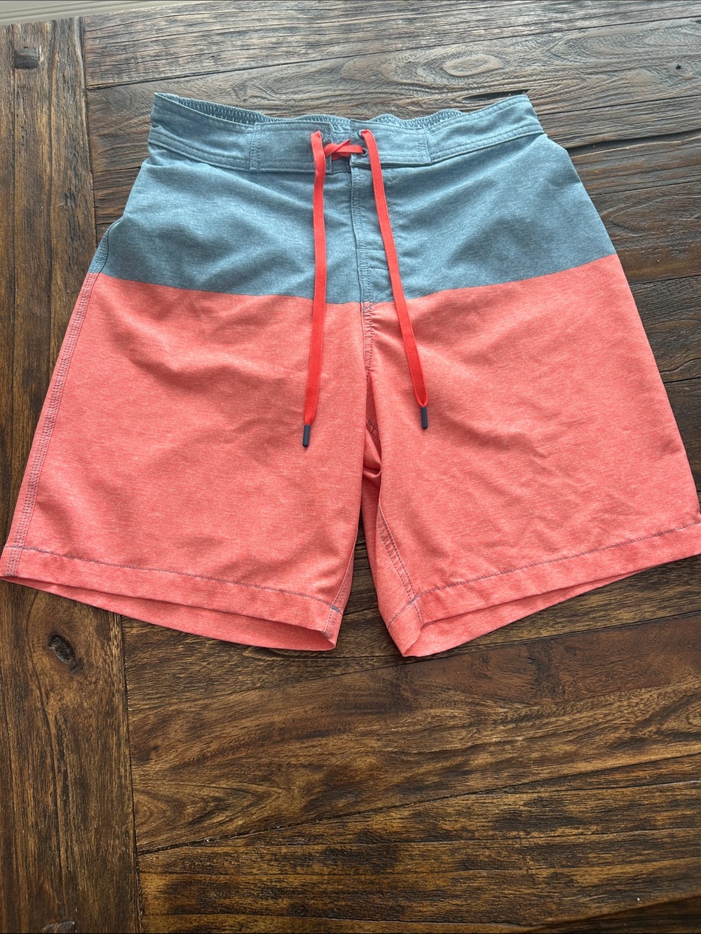 Southern Tide Two-Tone Coral and Gray Men’s Swim Trunks